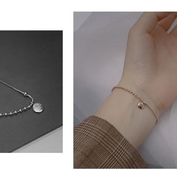 NEW Rose Gold/Sterling Silver Lucky Bead Bracelet - Picture 5 of 8